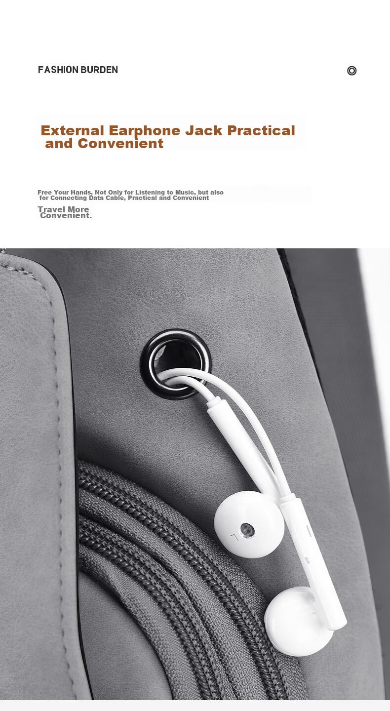 PLAYBOY Shoulder Crossbody Bag for Men, Large Capacity Multifunctional Chest Bag, Casual Backpack, Portable Travel Phone Bag, Gray 7