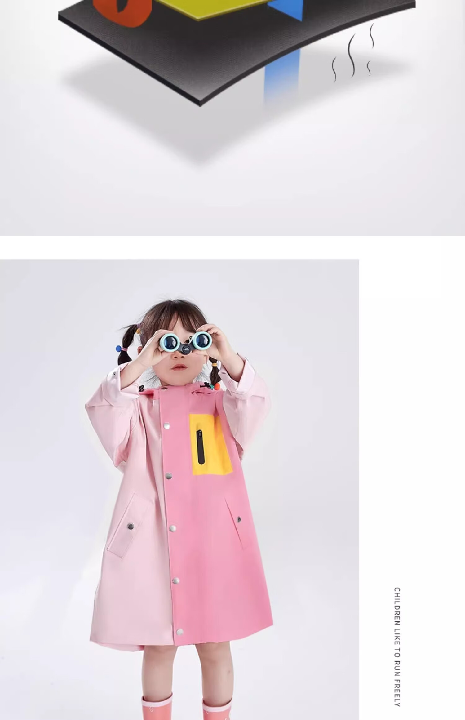 Qinfeimanyuyi Children's Long Raincoat, Full Body Waterproof, for Boys And Girls, Students, Sun And Rain Dual-Use, Extended Foot Coverage, Illusion Purple & Peach Pink, 2XL, Heavy Rain Protection, Essential for School Opening, Ages 6-12 13