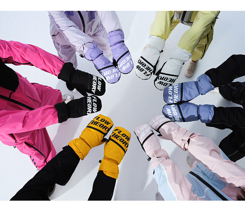 Flow Theory Full-Finger Kevlar Ski Gloves, Windproof, Waterproof, Warm, Wear-Resistant, Professional Single And Double Board Gloves 33
