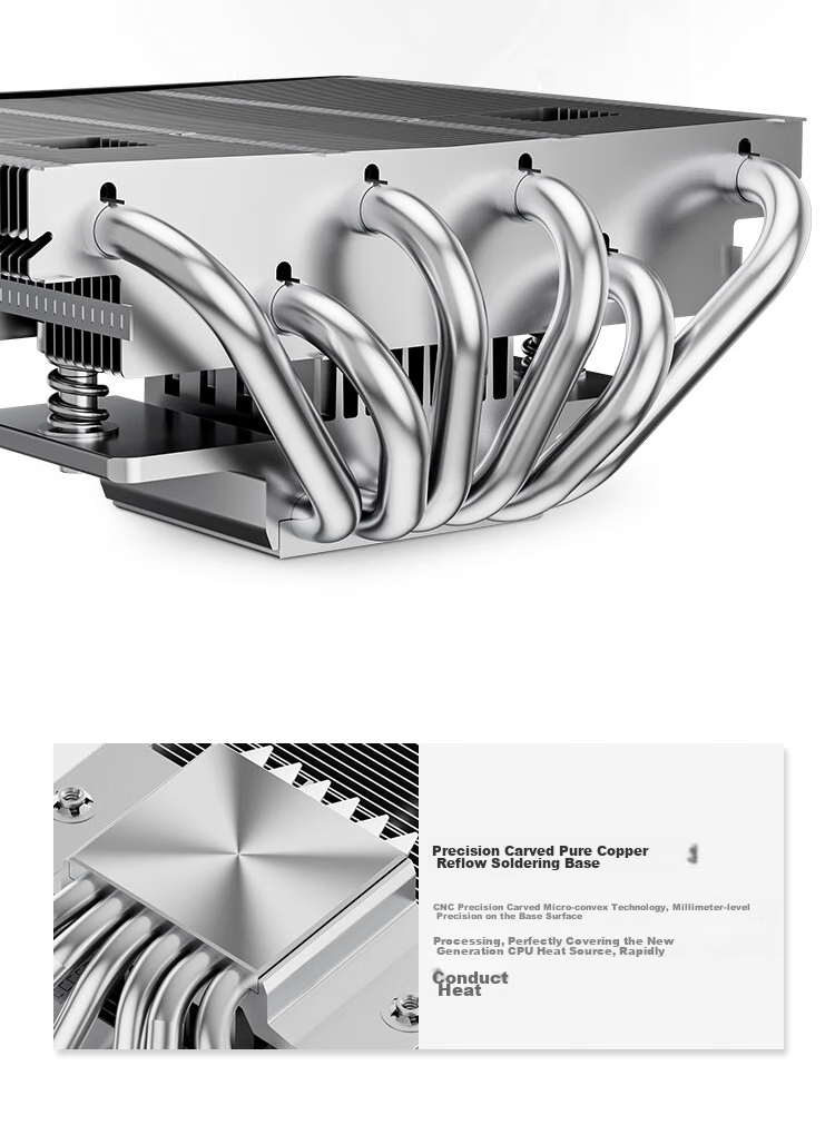 PCCOOLER RC600-67 ITX Air-Cooled CPU Cooler (Bottom Pressure/67mm Height/6 Heat Pipes/12cm Fan/Copper Base Reflow Solder Nickel-Plated/Supports AM5 1700) 8