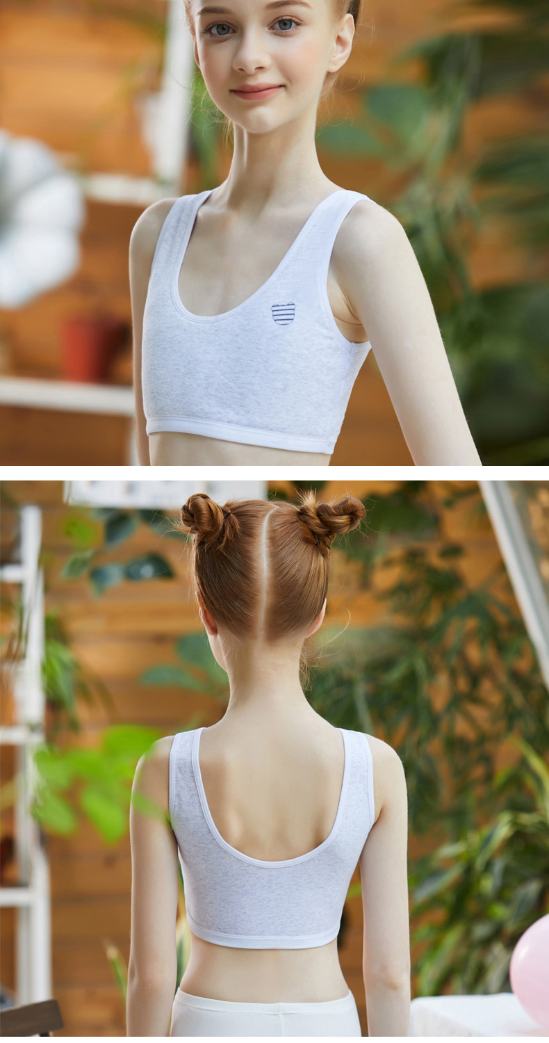 猫人miiow 少女文胸2件装发育期中学生小背心无钢圈女童内衣初中生