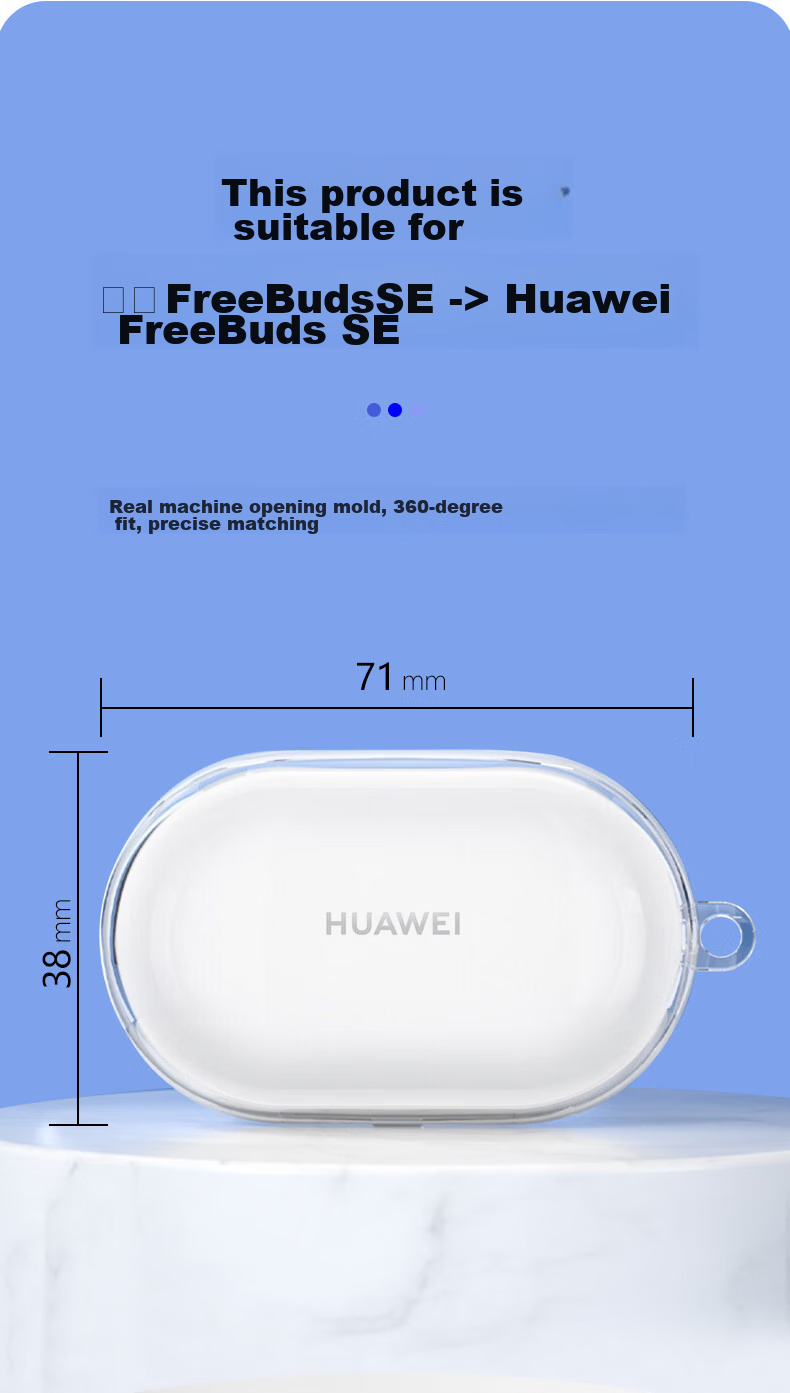 Masentek Earphone Protective Case, Compatible with Huawei Freebuds Pro 4/3 Bluetooth Earphones, 5HUAWEI Charging Case, Soft TPU Ultra-Thin Storage Accessory, Shockproof And Slip-Resistant, Transparent 3