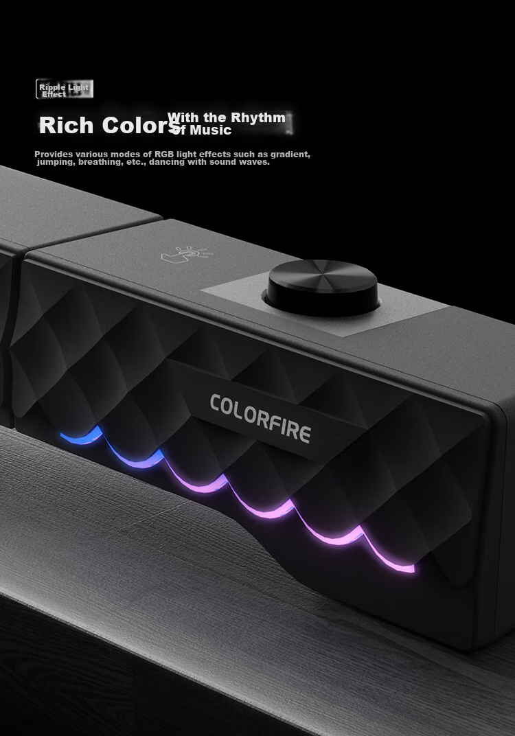 COLORFIRE Computer Speakers, Home Desktop Laptop Gaming Speakers, RGB Cool Lighting Effects, Detachable Design, White, FS-D2101 3