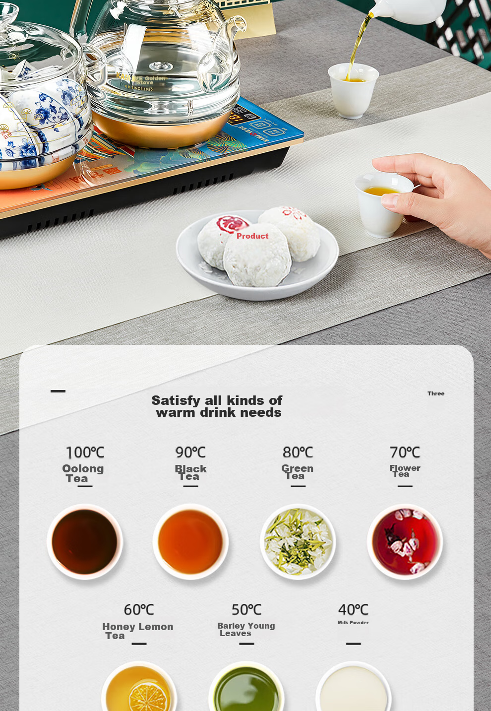 KAMJOVE One-Touch Fully Automatic Bottom Water-Filling Electric Kettle, Glass Intelligent Temperature-Controlled Electric Tea Stove, H9 Yiyhe Garden Co-Branded Editio 11
