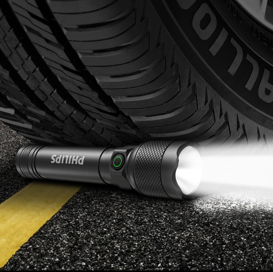 PHILIPS Metal Zoom Flashlight High Brightness Long Range Rechargeable Portable Home Outdoor Cycling Emergency Light SFL2142/93 15