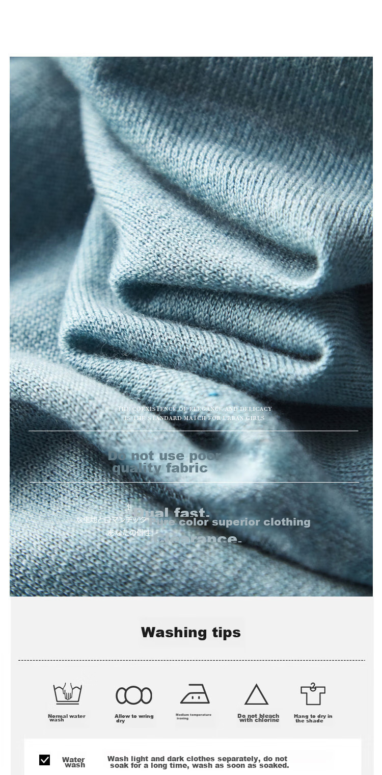 Dme [Color-Block Casual Knit Sweater] Spring And Autumn Commuter V-Neck Loose Long-Sleeve Sweater for Wome 9