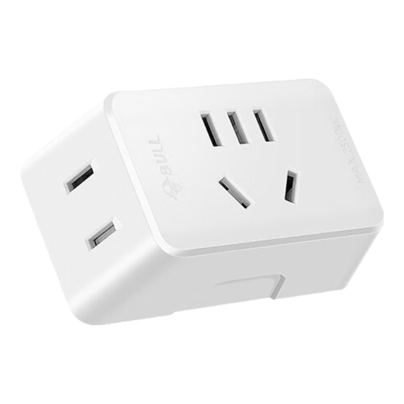 BULL Socket Extender One-To/One-To Multiple Sockets/Adapter Plug/Converter/power Strip Suitable for Bedroom, Kitchen 3 Outlets without Switch GN-A221