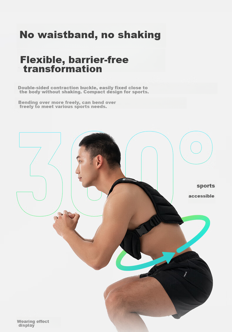 Mike Weighted Vest, Invisible Thin Style, for Men And Women, Fitness Training Leg Straps Package, 20 Lbs Vest + 4KG Leg Straps 8