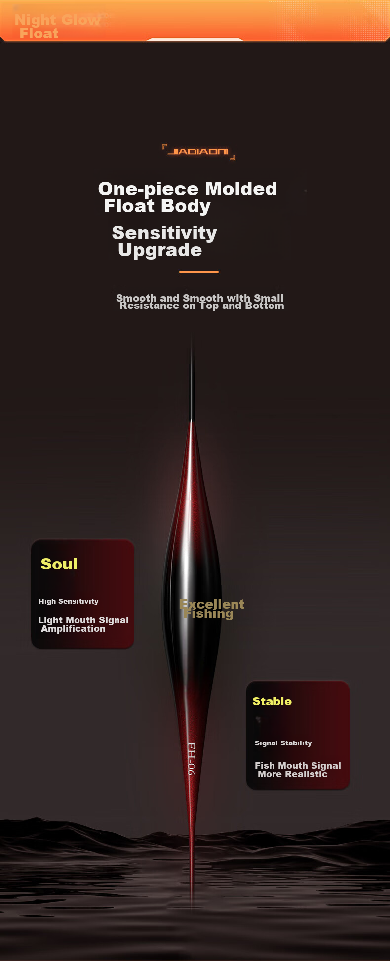JIADIAONI Crucian Carp Float, Ultra-Thin Tail, Luminous at Night, Color-Changing, Eye-Catching, Highly Sensitive Electronic Float, Day And Night Dual-Use Buoy 8