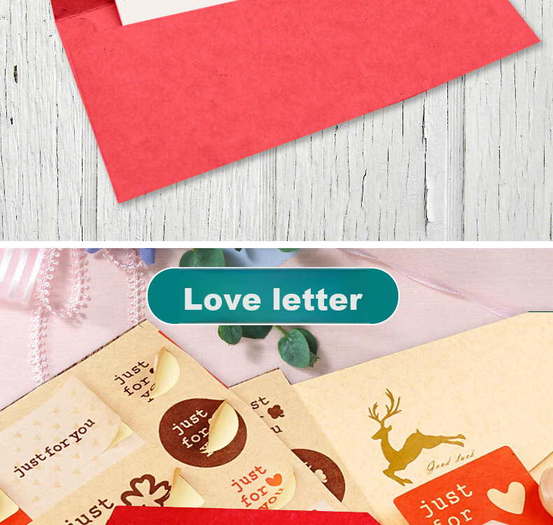 LISON 1536 Western-Style Envelopes, Red, 10 Pieces/pack, Vintage Simple Business Gold-Stamped Envelopes And Letter Paper with Sealing Stickers, Love Letter Set, European Style Envelope Bags 12