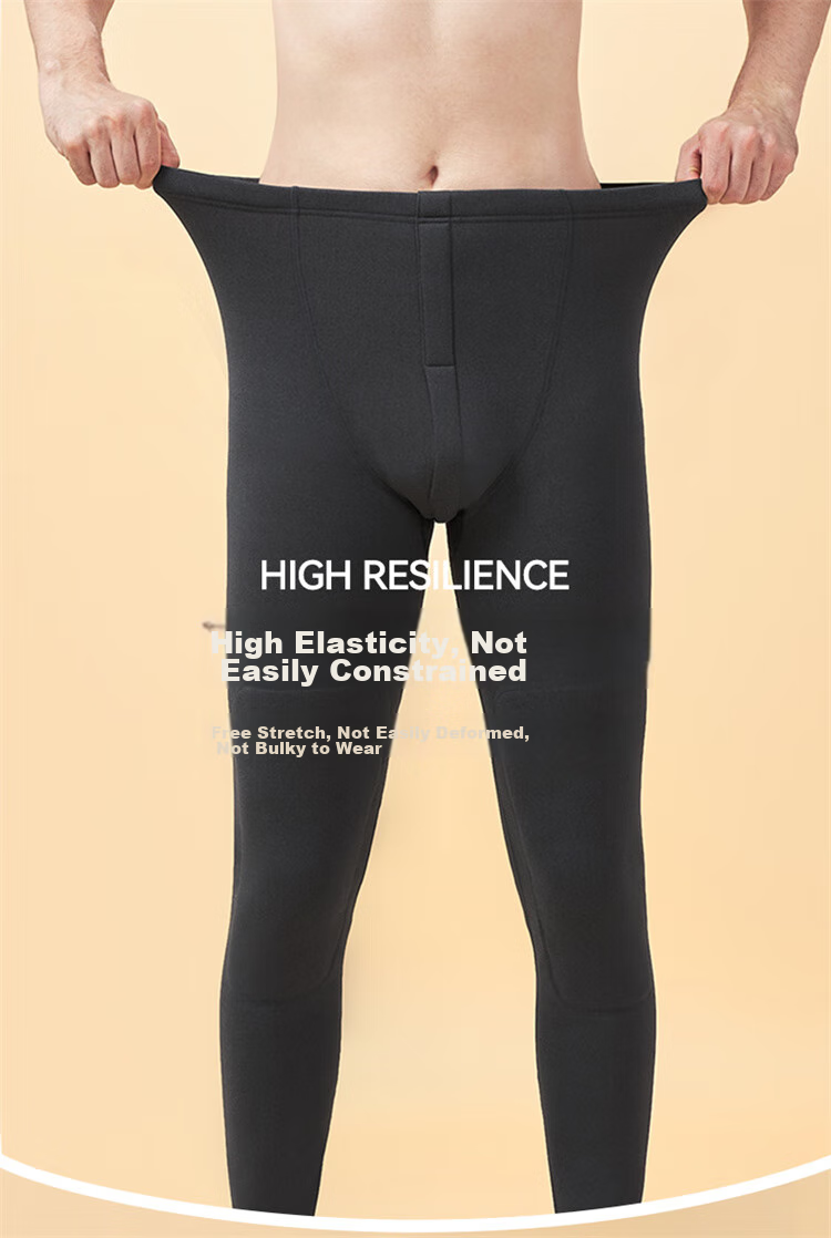 LangSha Men's Thermal Underwear, Thickened And Fleece-Lined, Autumn Pants with Wool And Silk, Knee Protection, Men's Base Layer Pants for Autumn And Winter Seasons 10
