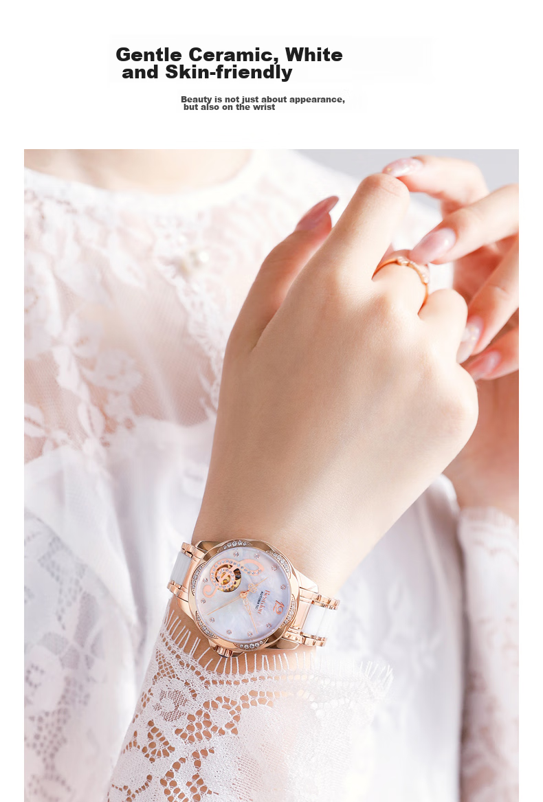 Bestdon Ladies' Watch Brand, Top Ten Famous Watches, Fully Automatic Mechanical Wristwatch, Light Luxury Gift Box, Gift for Women, Gift for Girlfriend 5