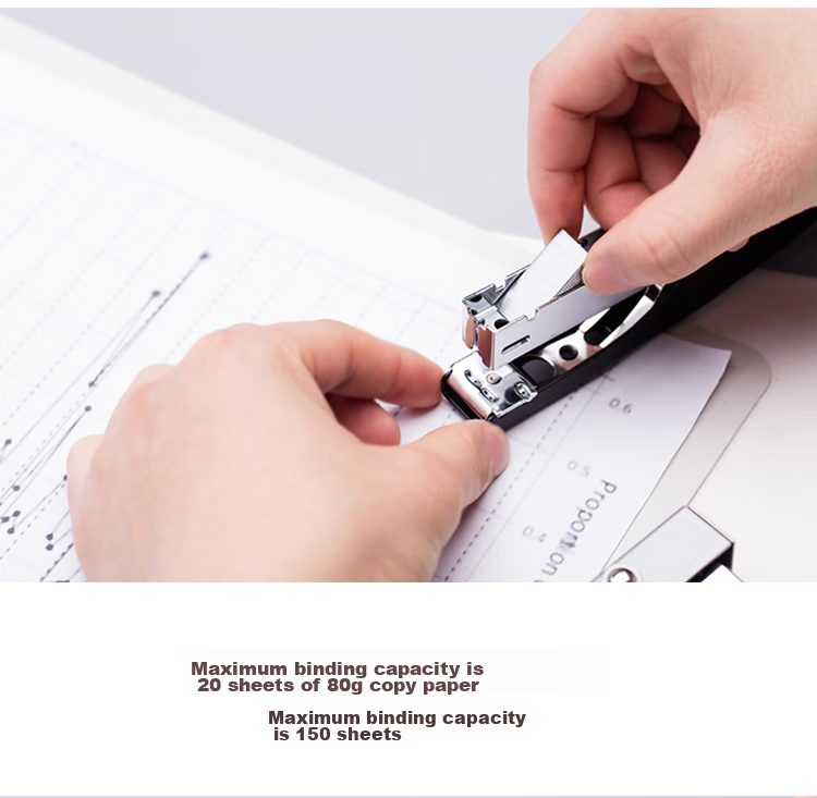 Deli Handheld Metal-Feel Durable Stapler, Portable Takeout Packaging Holder, Compatible with #12 Staples, Silver Color 4