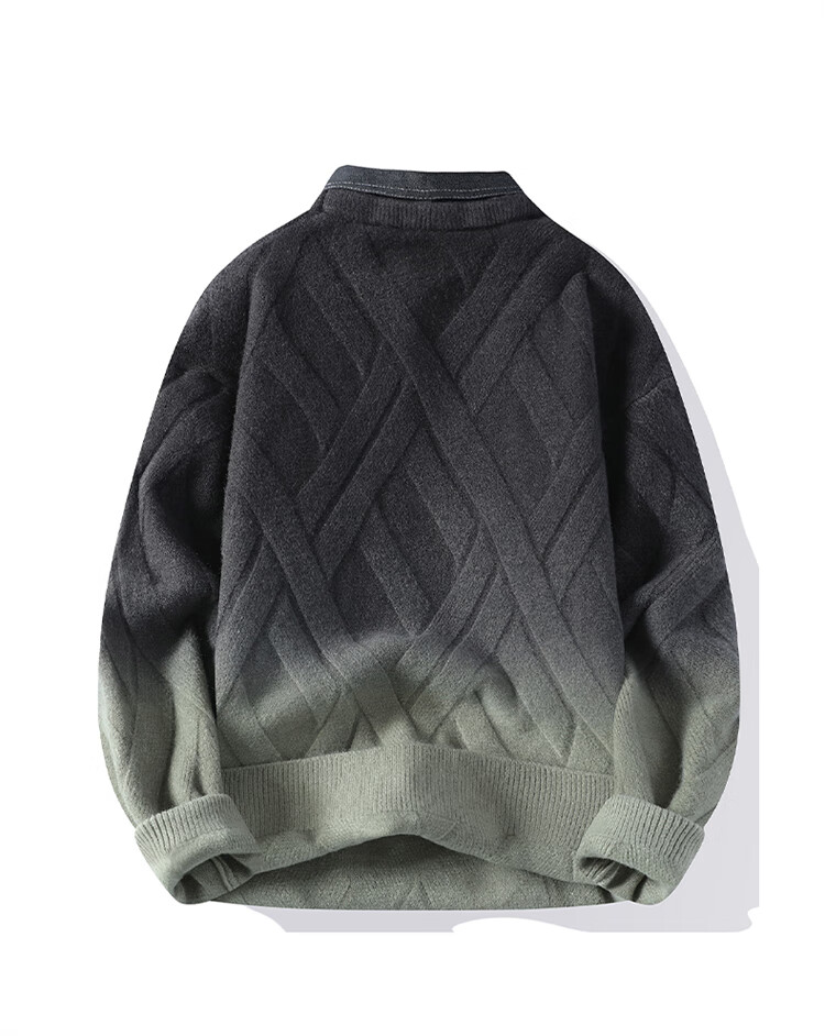 JEEP Men's Autumn Winter Sweater Shirt Collar Knitted Warm Top Green XL 1