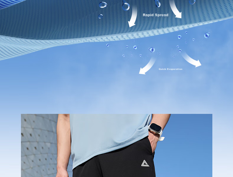 PEAK Men's Sports Shorts, Three-Quarter Length, Summer Quick-Dry Breathable Loose-Fitting Running Casual Pants, Athletic Shorts DF352441 8
