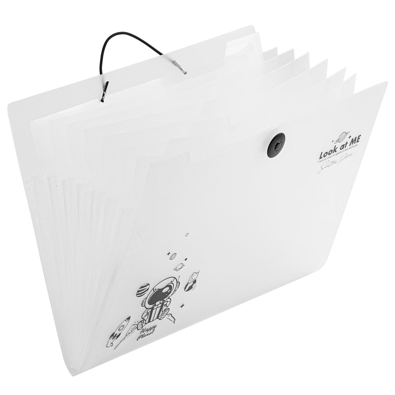 Deli 8-Compartment A4 Accordion File Folder Multi-Layer Document Organizer Large Capacity Transparent Exam Paper Storage Bag for Primary, Middle, and High School PM310