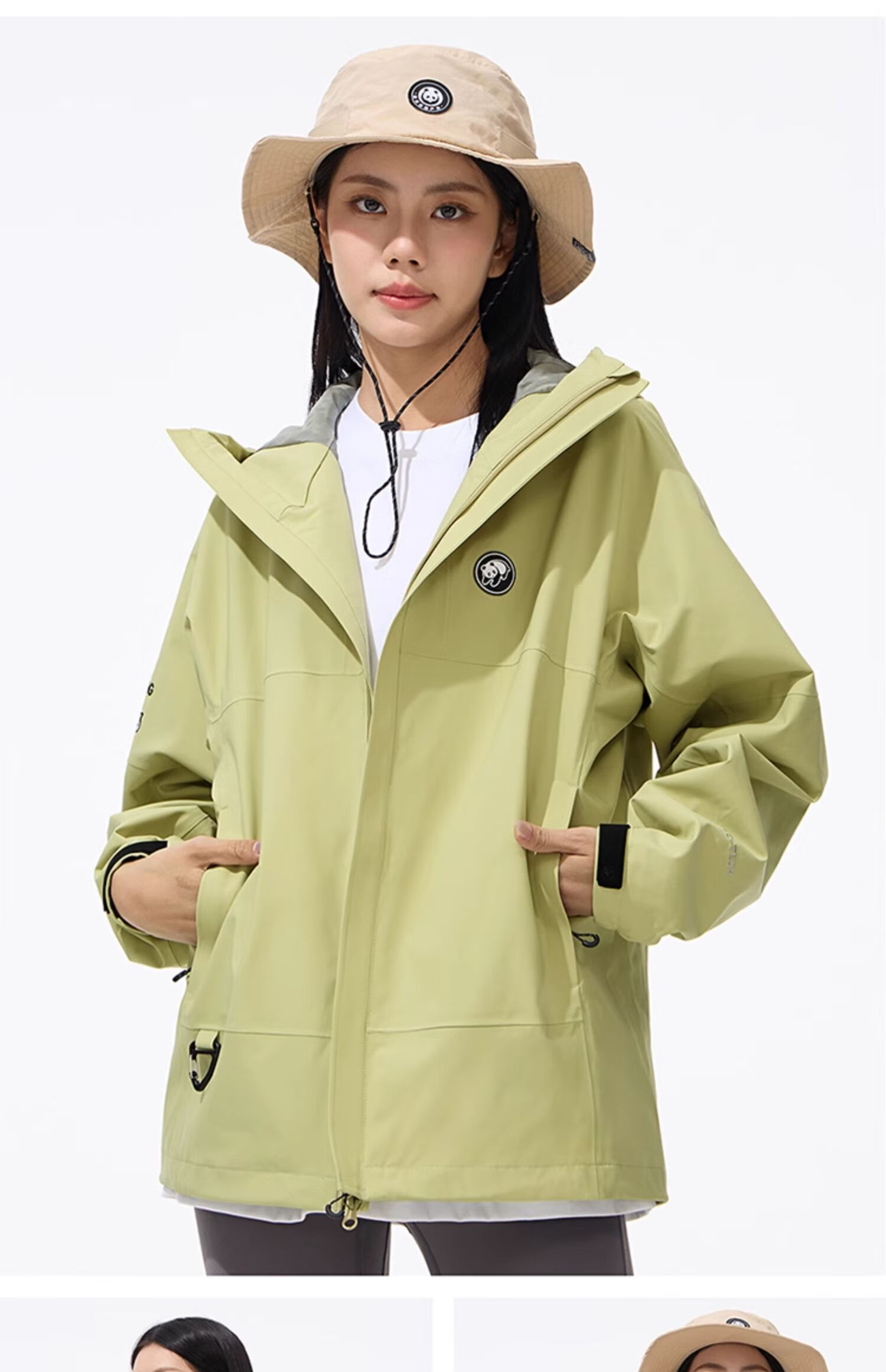 CAMEL Panda Windbreaker Jacket for Men And Women, Spring And Autumn Outerwear, Windproof And Waterproof Outdoor Clothing A34BA3L1166, Night Purple, XL 29