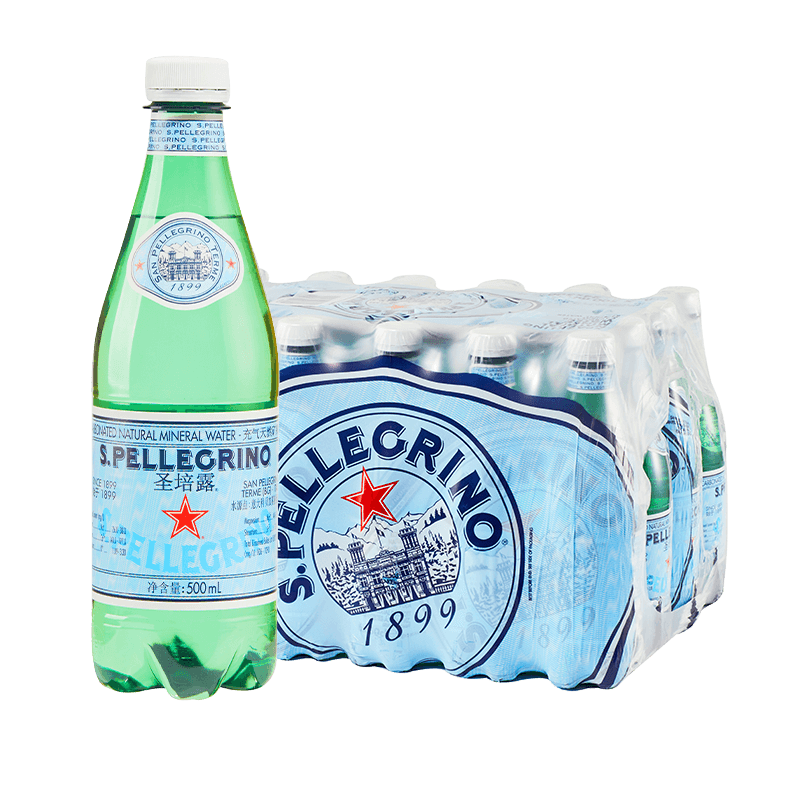 圣培露（S.PELLECRINO）意大利含气天然矿泉水气泡水 饮用水 500ml*24瓶