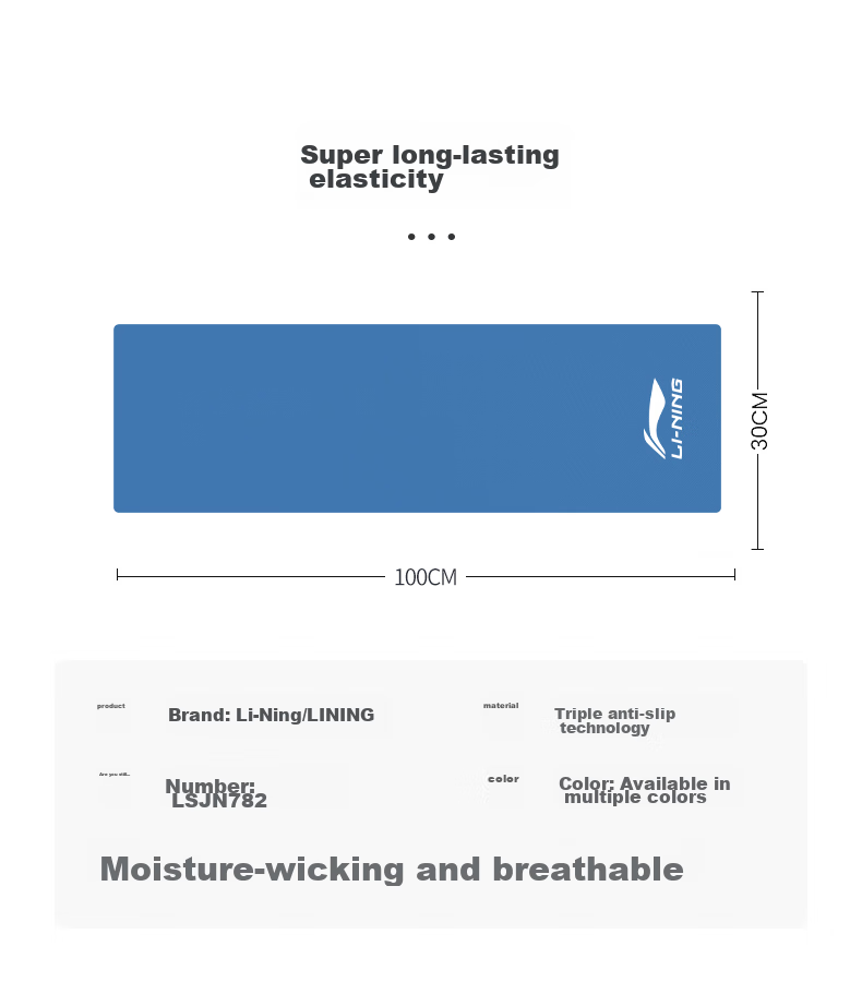 Li-Ning Cooling Sports Towel, Quick-Absorbing Sweat, Rapid Temperature Reduction, Ice Towel, Quick-Drying Sweat Wipe, Black And Colorful Yoga Towel 11