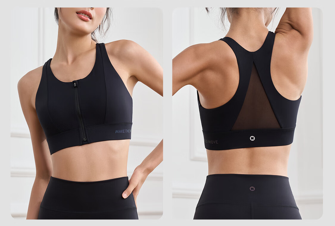 Keep Front Zipper Easy-To Sports Bra for Women, High-Intensity Shock-Absorbing Vest-Style Bra 12405 Oxygen Purple L 23