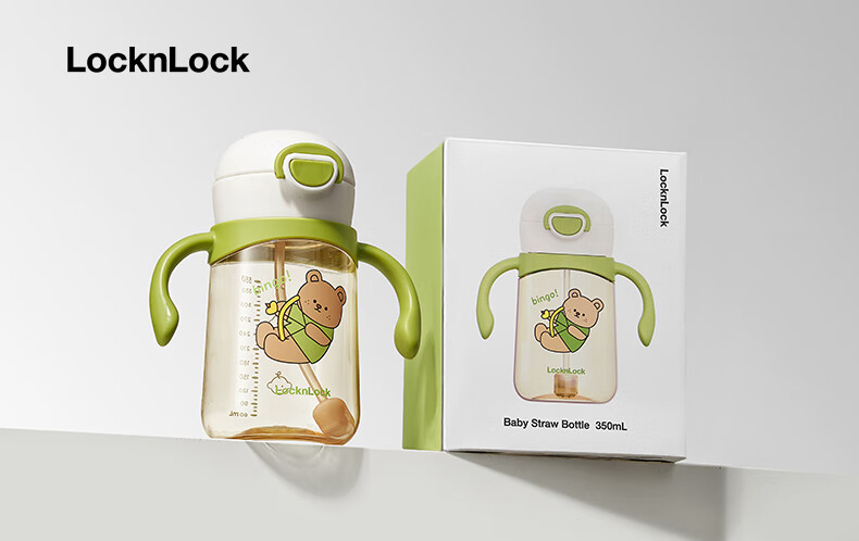 LOCK&LOCK Learning Cup with Straw for Babies 6 Months And Above, Water Cup for 1-3 Years Old, PPSU Milk Cup, Children's Straw Bottle 18