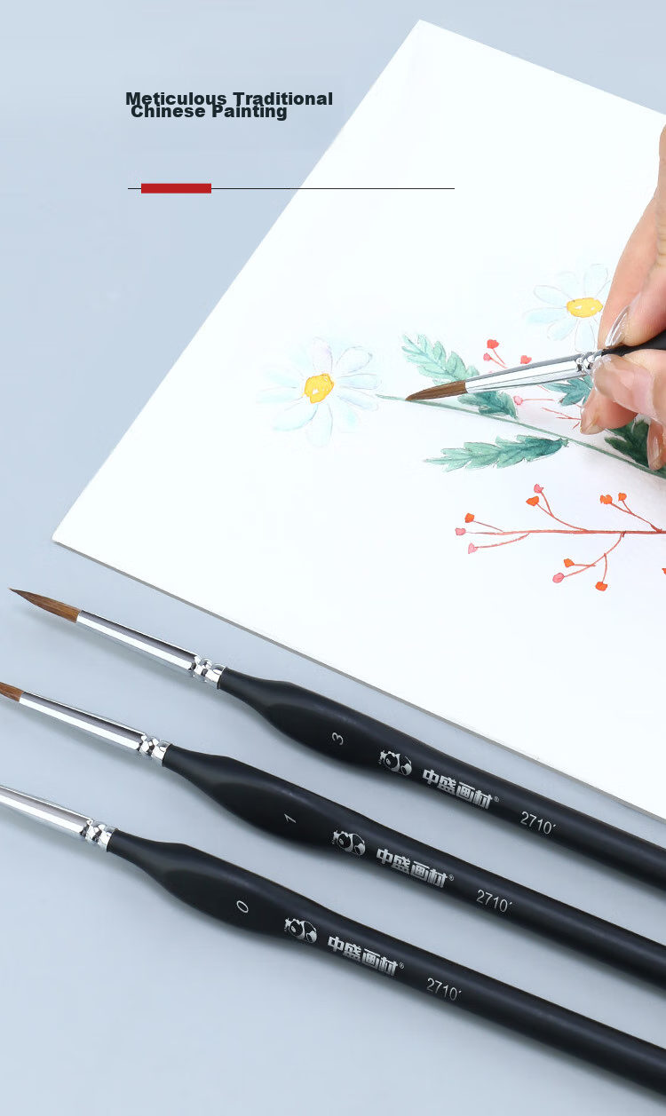 Transon 6-Piece Wolf Hair Liner Brush Set for Art, Watercolor And Gouache Drawing, Hand-Drawn Outlining Brush, Small Brush, Fine Brush, Line Drawing Brush for Acrylic Painting And Chinese Painting, Sketching, Marker Drawing 10