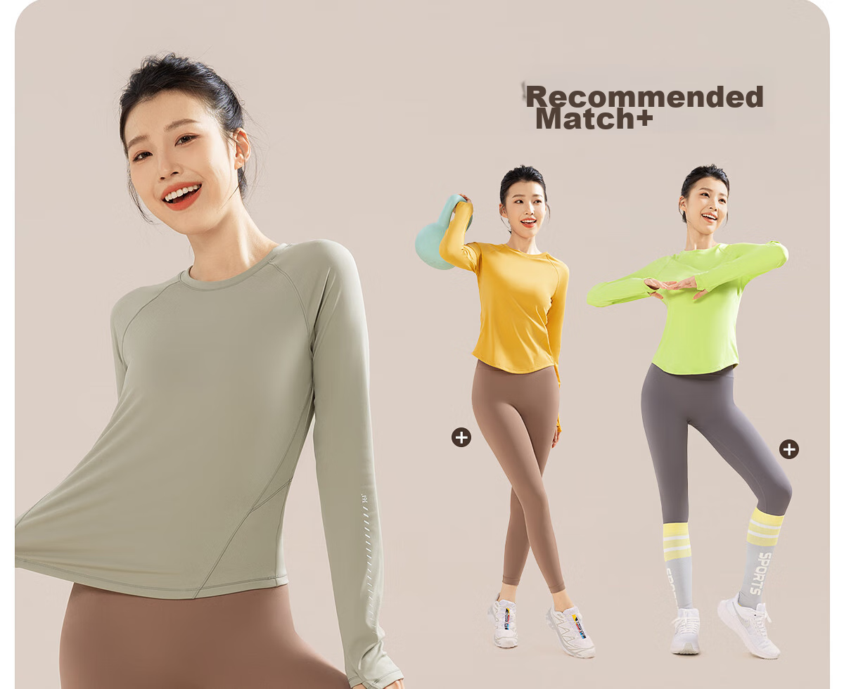 361° Sports Top, Yoga Wear, Women's Long-Sleeve T-Shirt, Autumn Quick-Dry Shirt, Loose-Fitting Running And Fitness Wear for Wome 24