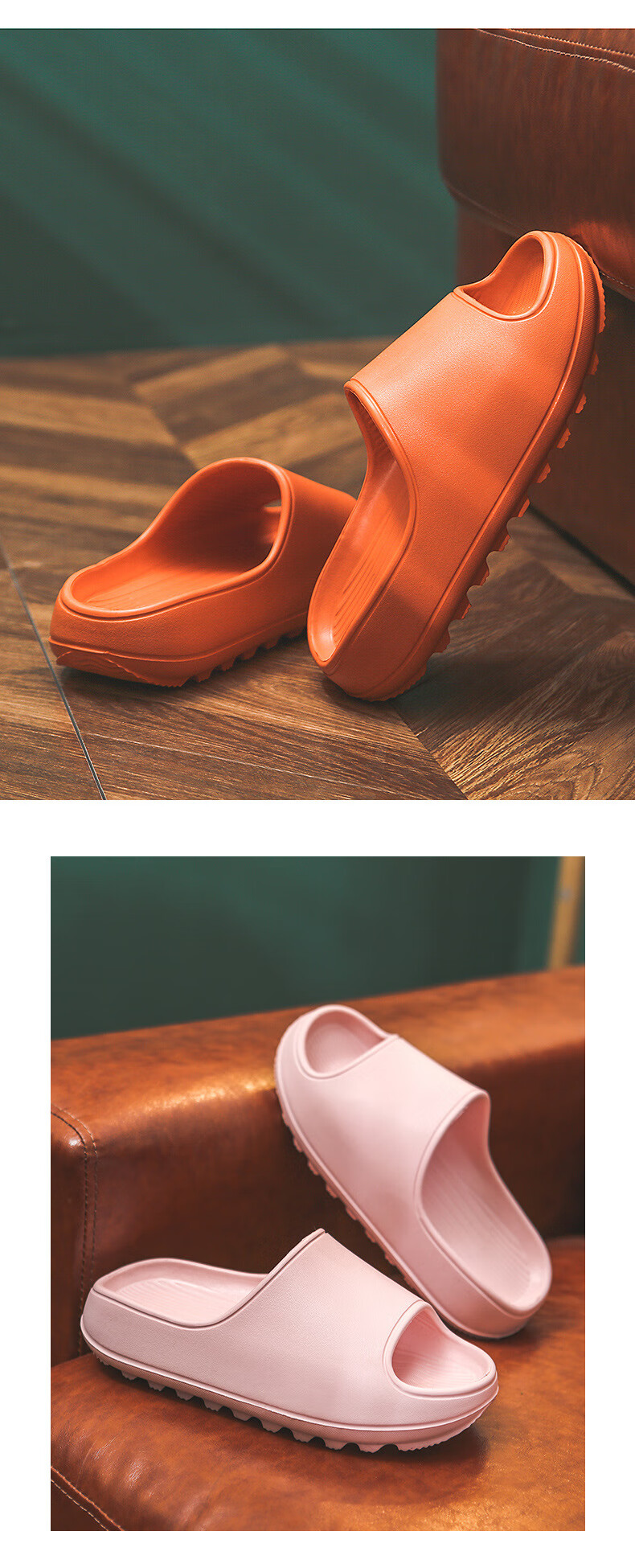 GUOLUOFEI Extra Large Size Squishy Slippers for Women, Summer Shower EVA Men's Thick-Soled Sandals, Pink, Size 39-40 13