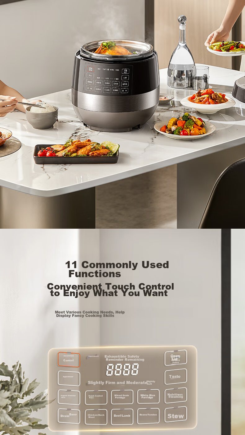SUPOR 0 Coating Ball Pot Electric Pressure Cooker, 6L Double Inner Pot, Fully Automatic Intelligent Reservation, Home Use, SY-60YC6011Q Rice Cooker High-Pressure Cooker for 6-8 People 12