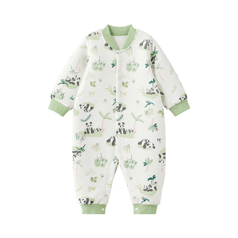 WELLBER Baby Romper for Boys And Girls, Infant Onesie Bodysuit Newborn Coverall Spring 2025 Panda 73cm