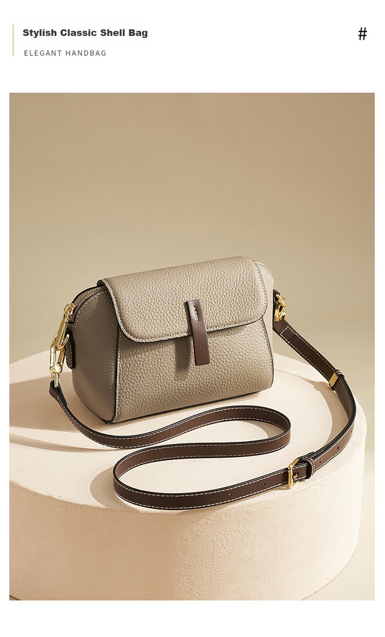 Aokang Women's Handbag, 2026 New Trendy Cowhide Small Square Bag, Light Luxury Crossbody Shoulder Bag, Birthday 520 Gift for Girlfriend Or Wife 2