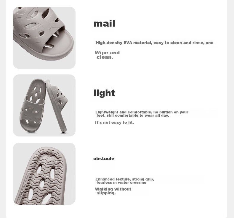 GUOLUOFEI Bathroom Slippers for Men And Women, Summer Indoor Shower Hollow Water-Draining EVA Bathroom Sandals, White, Size 40-41 5