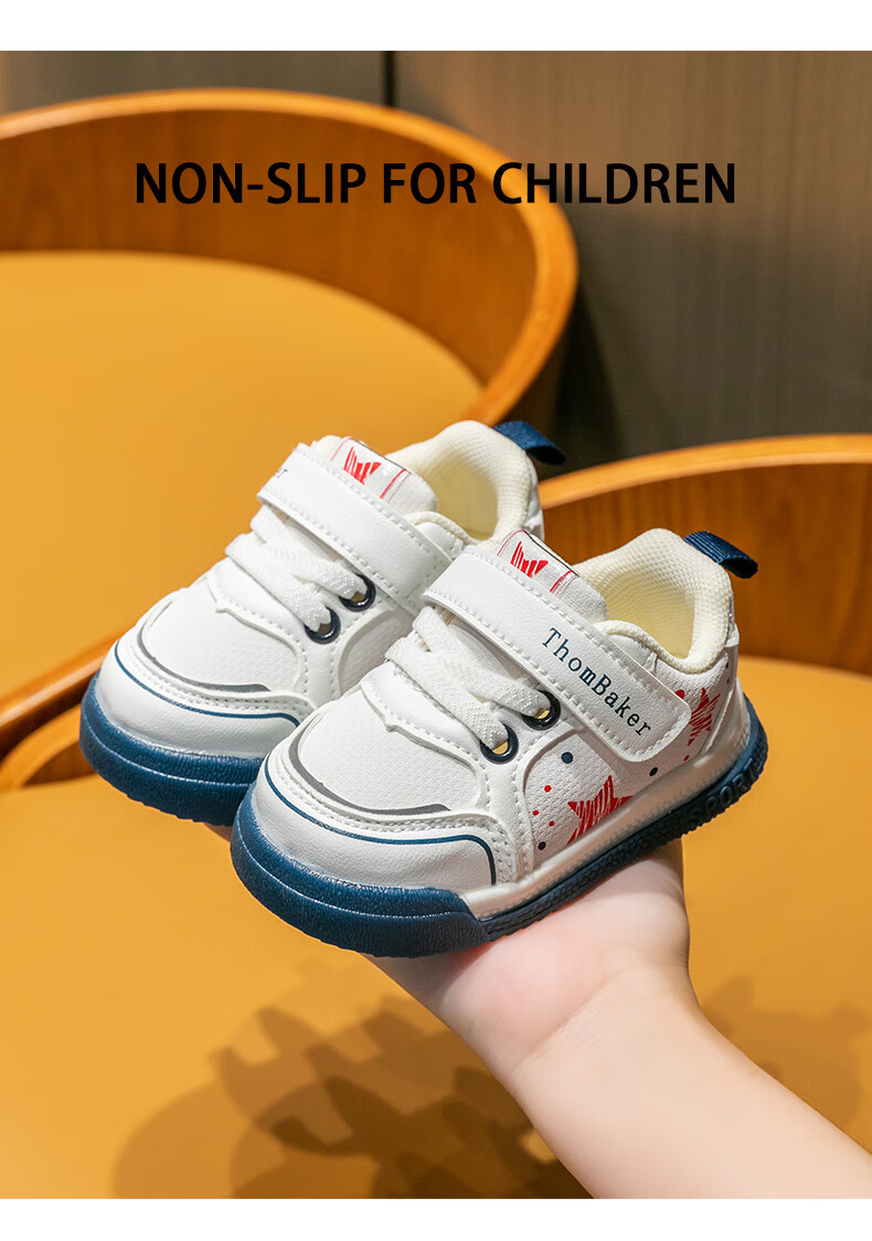 ThomBaker Toddler Shoes, Autumn Children's Shoes, Boys' Functional Shoes, Girls' Soft-Soled Baby Loafers, Blue Pentagram Pattern, Size 15 9