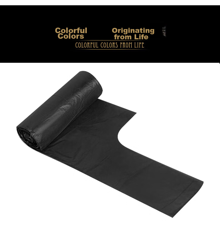 Lide Vest-Style Garbage Bags, Black, 50*60cm, 90 Pieces, Single-Sided, 1.2 Microns Thick, Large Size, Biodegradable Trash Bags 11