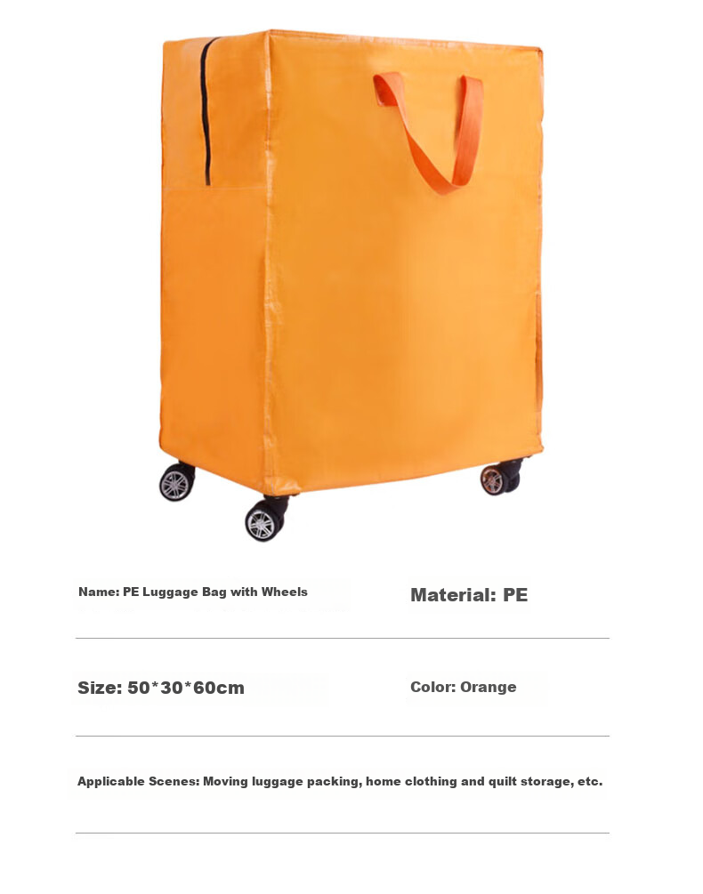 Pangdaidai Large Capacity Moving Storage Bag Quilt PE Luggage Bag 50*30*60cm Thickened Scratch-Resistant Rainy Day Moving 9