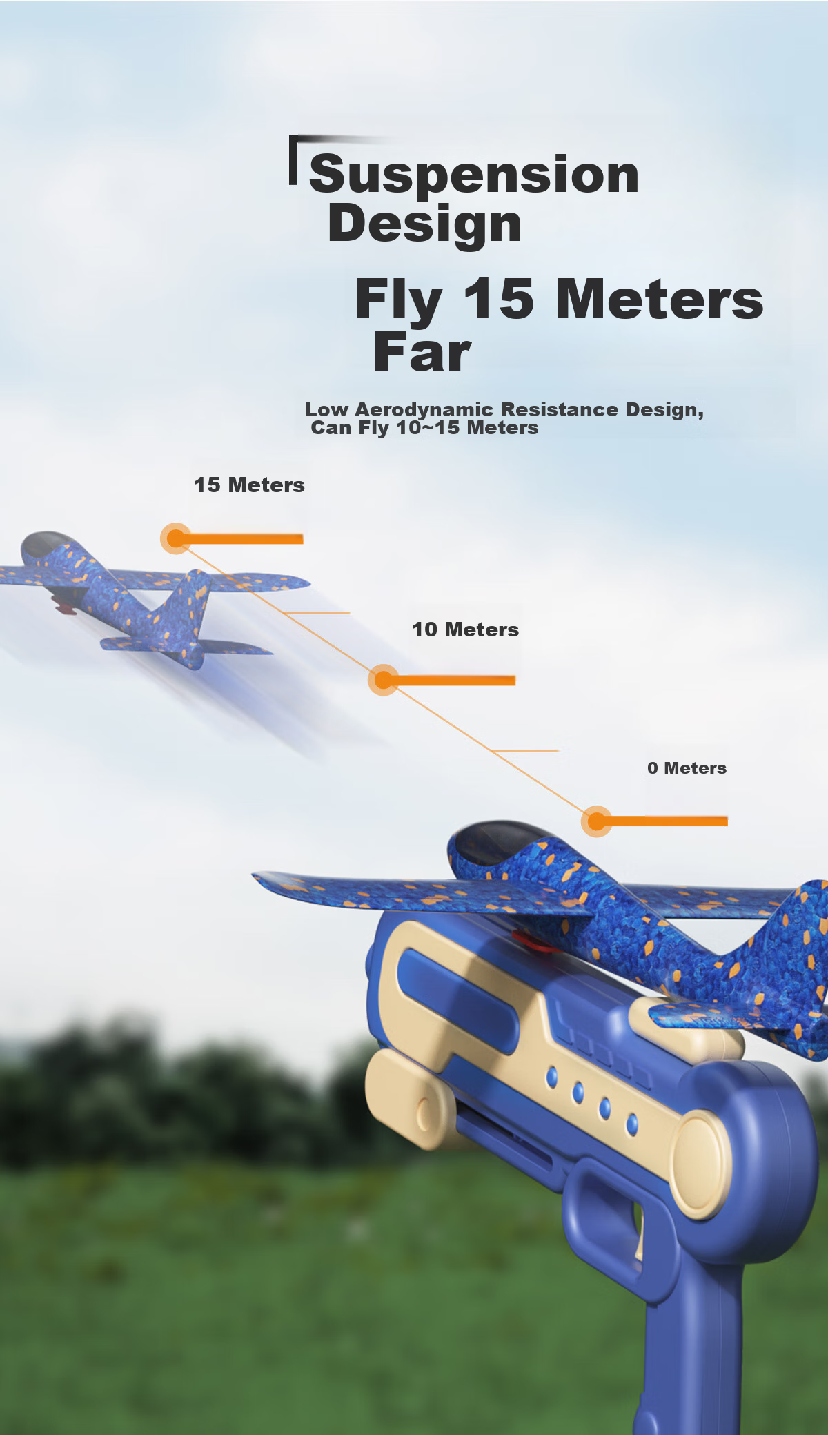 Dimoarch Airplane Toy, Foam Children's Aircraft Model, Outdoor Parent-Child Interactive Gliding And Ejection Soft Bullet Gun, Birthday Gift, Red 4
