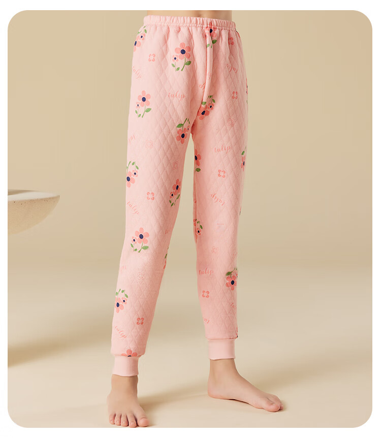 LangSha [7A Antibacterial Three-Layer Padded] Children's Autumn Pants, Girls' Thermal Underwear, Middle School Students' Thickened School Uniform Essential, Cotton Thermal Pants 19