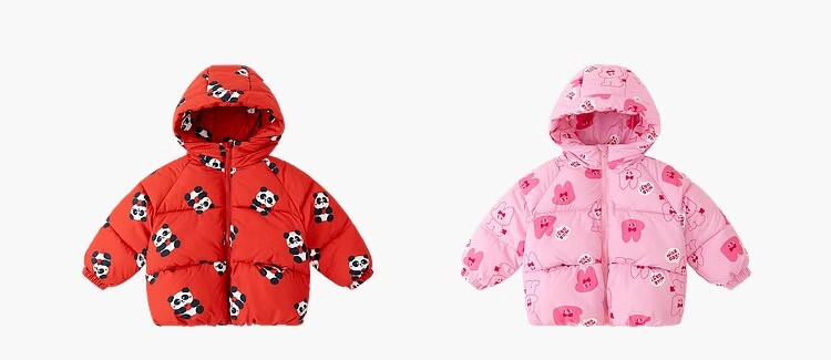 Dudu Kids Boys Thickened Cotton Jacket Baby Winter Coat Children's Cotton-padded Clothes Girls Cotton Coat Toddler Winter Wear Red 90 18