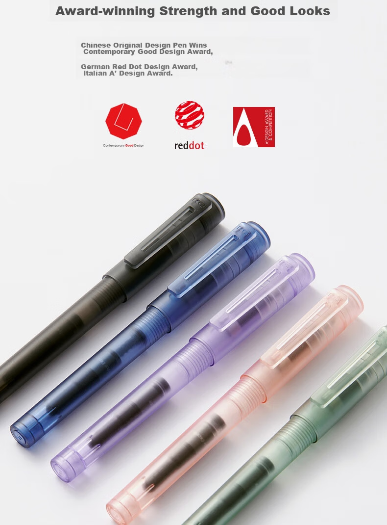 KACO SKY Fountain Pen for Primary School Students Grades 3-6, Replaceable Ink Cartridge, Adult Handwriting Practice, Third Grade Fountain Pen EF Nib PP Box with Ink Cartridge And Ink Absorber (Black Rock) 7