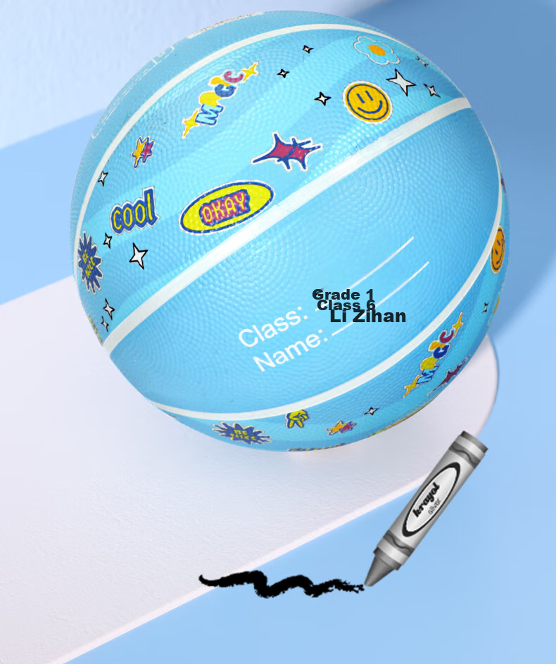 Mesuca Children's Basketball, Size 5, Youth Toy, Kindergarten Bouncy Ball, for Ages 3-6, Small Rubber Ball - Boys' Blue 12