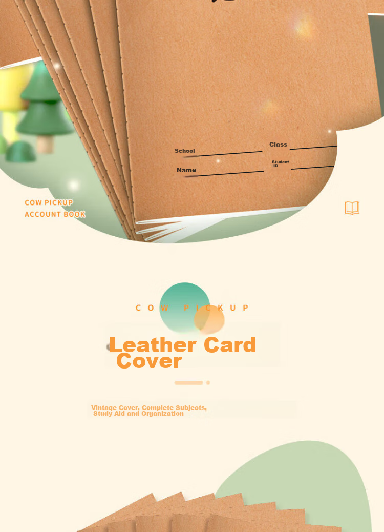 Kelangxinsheng [Back to School Essential] 16k Leather Subject Classification Notebook for Middle And High School Students B5 Subject Notebook for Notes And Homework Set Mathematics [Set of 3] 2