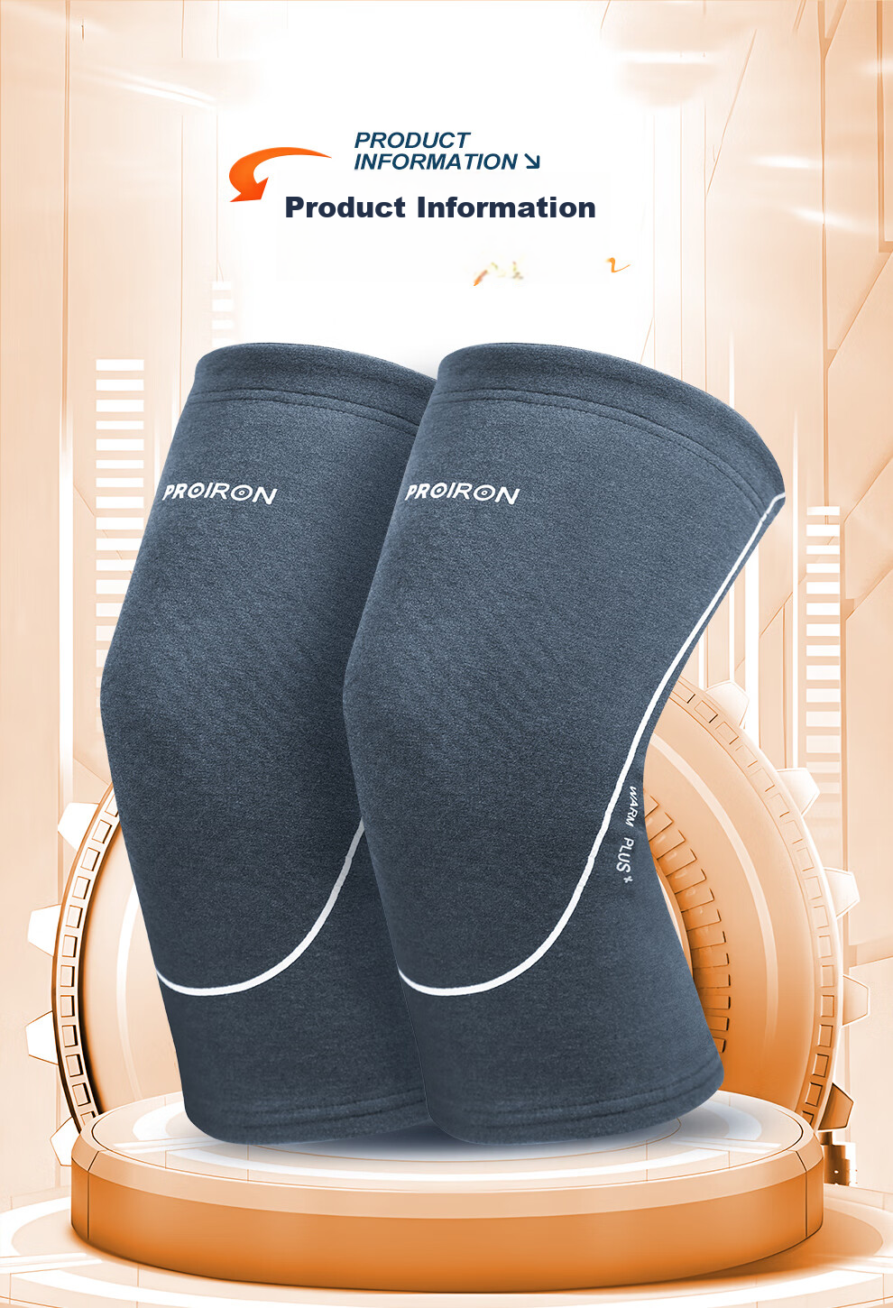 PROIRON Puli'ai Knee Warmer, Warm And Cold-Proof, Wool And Mugwort Self-Heating, for Middle-Aged And Elderly Men with Cold Legs, Knee Protector, XL Size 18