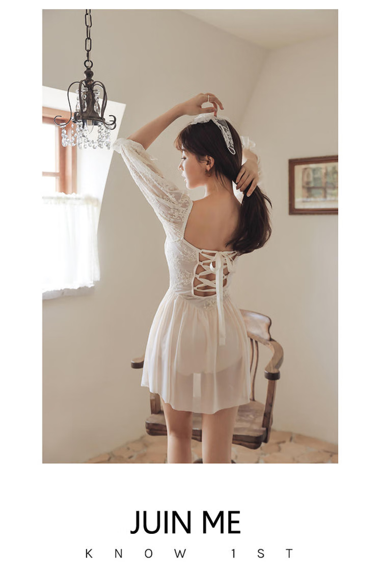 OMOM One-Piece Swimsuit for Women, Tummy Control, Slimming, Conservative Skirt Style, Plus Size, Fairy-Like, Sexy, Korean Style, Body Concealing, Leg-Lengthening Swimwear, White, L (Recommended for 98-118 Jin) 9