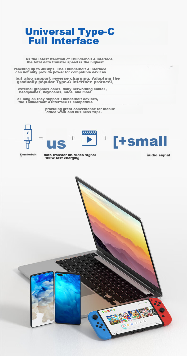 Kaiboer Thunderbolt 4 Data Cable, Type-C Full-Function Cable, 8K Screen Mirroring, 40G Transmission, PD Fast Charging, USB4 Thunderbolt 3 Certified, for Apple IPhone 16 And Monitor Connection, 0.5 Meters 3