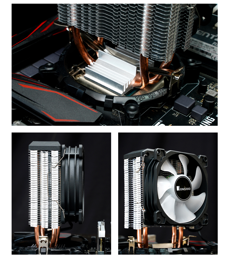 JONSBO CR-1200E Tower CPU Cooler (RGB Lighting Effects, 2 Heat Pipes, 9cm Fan, Multi-Platform Support, Thermal Paste Included) 15