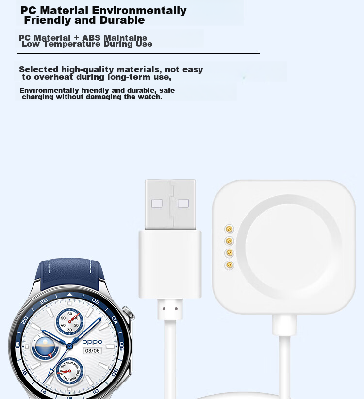 ESCASE Compatible with OPPO Watch Charger, Universal X3/X2/4/4pro/3/3pro/2/1/SE Charging Cable, Magnetic Wireless Fast Charging Dock 4