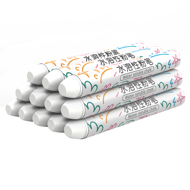 AUCS Non-Toxic Chalk Blackboard Water-Soluble Children's Stationery, White, 12 Pieces, Non-Toxic Eco-Friendly Household Baby Toddler Blackboard Newspaper Drawing Special Colorful Non-Staining Chalk