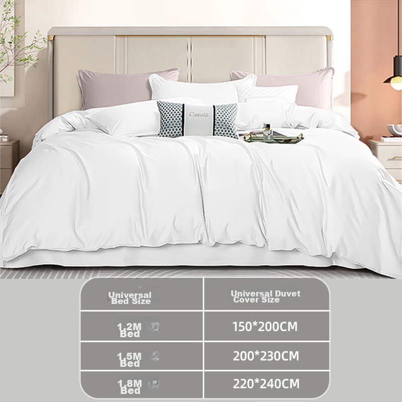 Ranpai Hotel White Duvet Cover Single Piece, Class A 100% Cotton Quilt Cover, Double Bed Sheet for 1.5-Meter Bed, 200x230cm