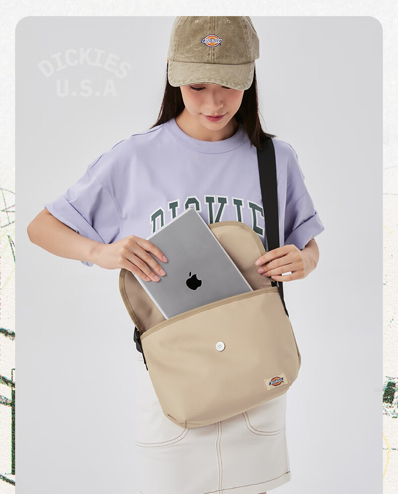 Dickies Crossbody Bag Unisex DK Commuter Messenger Bag Large Capacity Casual Shoulder Bag Multifunctional Student Canvas Bag 5