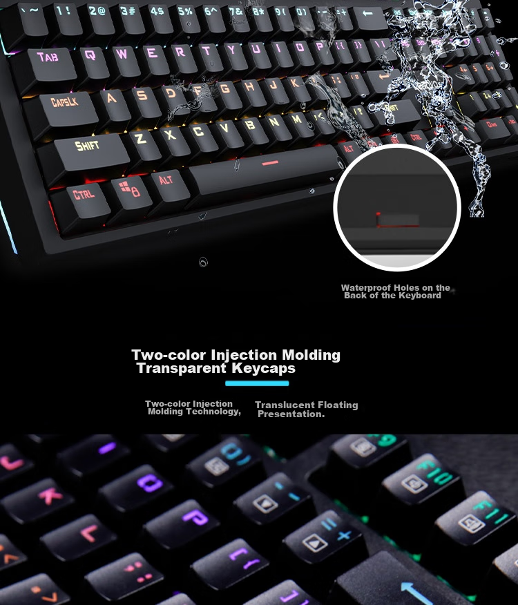 Lenovo K104 Wired Mechanical Blue Switch Keyboard with RGB Lighting Effects, Compatible with Lenovo Legion R9000P/Y7000 Gaming And Office Use, 104 Keys, PUBG Keyboard, Black Blue Switch 5